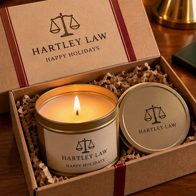 Customer photo of a custom candle gift set